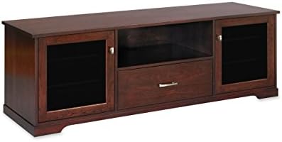 Horizon EX 72-inch American Solid Wood Media Console / TV Stand / AV Cabinet for Most Flat Screen TVs to 80” (Center Speaker Shelf and Media Drawer) (Espresso on Cherry)