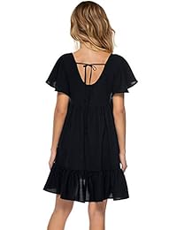 Amoretu - Vestido túnica de manga larga para mujer con cuello en V