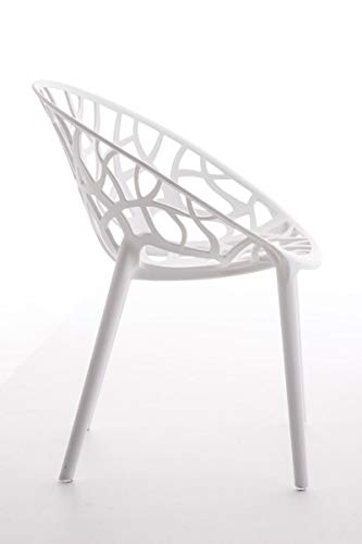 CLP Gartenstuhl Hope Kunststoff I Stapelstuhl wetterfest und UV-beständig I Outdoorstuhl pflegeleicht I Sessel für draußen, Farbe:weiß – Bild 4