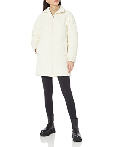AMAZON ESSENTIALS WOMEN’S RELAXED-FIT RECYCLED POLYESTER MID LENGTH PUFFER COAT (AVAILABLE IN PLUS SIZE) (PREVIOUSLY AMAZON AWARE), IVORY, X-LARGE
