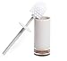 IMMANUEL Float Premium MS Acrylic Toilet Brush with Holder Canister | Two-Tone | Brown White | Modern Home Decor-
