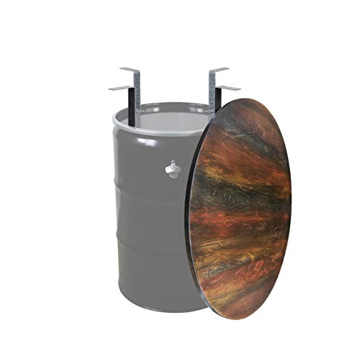 Rogge´s RelaxGrill Stehtisch - Bausatz für 210L-Ölfass, runde Holz-Tischplatte d = 100 cm mit 4 verzinkten… – Bild 6