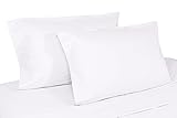 Organic Cotton Pillowcase Set by Whisper Organic- GOTS Certified, 300 Thread Count, Sateen , Luxury Super Soft Highest Quality Best Price - Queen,White (Queen, White)