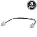 Power Gear Telephone Line Cord, 8 Inch Short Phone Cord, Modular Jack Ends, Works for Phone, Modem or Fax Machine, For Use in Home or Office, Gray, 76114