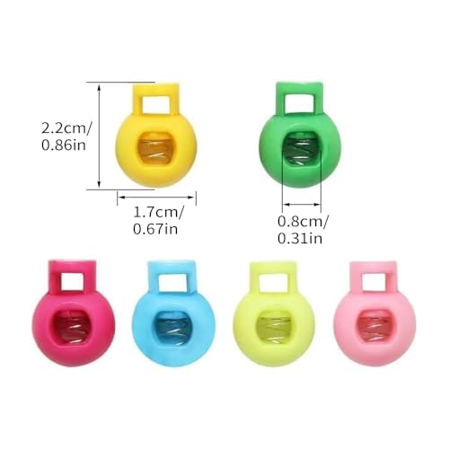 Hysagtek Plastic Cord Locks for Drawstrings Shoelaces, 100 Pcs Adjustable Round Cord Stops for Paracord, Backpacks