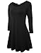 BELAROI Women's Plus Size Dress Fall Casual Swing 3/4 Sleeve T Shirt Loose Tunic Dress (L, Black)