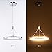 CHYING Pendant Light Modern LED Pendant Lighting 15W 3000K Contemporary Silver Circle Hanging Light Fixture for Kitchen Island Dining Room Bedroom Foyer