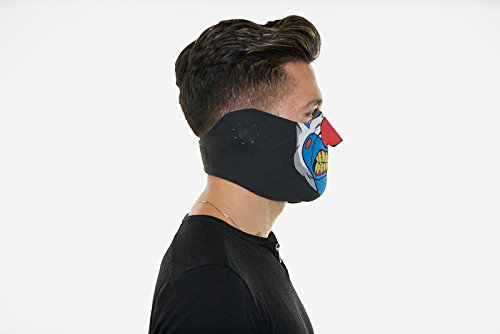 Half Face Neoprene Ski Mask W/ Halloween Designs. Great Protection While Riding Motorcycles, Dirt Bikes, ATV's, Waverunners & Skiing. Breathable Fabric w/ Nose cut out. Adjustable, (Angry Clown)