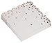 50 Pack Scalloped White & Rose Gold Napkins for Birthday, Wedding Decorations, Foil Polka Dotted for Holiday Party (3 Ply, 6.3 In Cocktail Napkins)