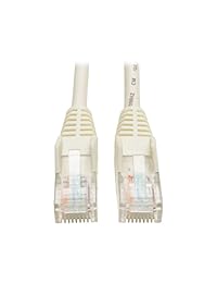 Cable de conexión moldeado Snagless CAT5e a 350 MHz de Tripp Lite (RJ45 M   M), color blanco, 10 pies (N001   010 wh)