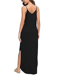 Vestido suelto informal de verano de mazaer para mujer Vestido con botones Decoración de playa Vestidos largos largos de cami con bolsillo