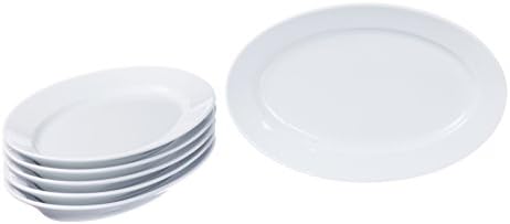 Oval Serving Platters, Serving Dishes, Serving Plates Set, Trays for Parties (3 size), Real Durable White Porcelain, Restaurant&Hotel Quality, 3 Pieces Set, 14.1'' x 9.8''