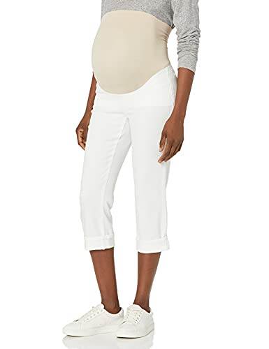 NYDJ Women's Maternity Maternity Crop Jean Pants, Optic White, 10