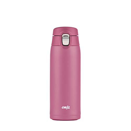 Emsa N2151100 Travel Mug Light Thermo/Insulated Stainless Steel 0.4 litres Hot 6 Hours Cold 12 Hours BPA 100% Leak-Proof Dishwasher Safe Flip Closure System Pink