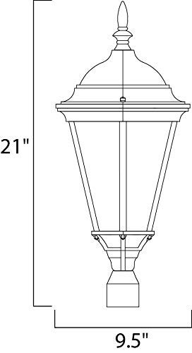 Maxim 1005WT, Westlake Cast Aluminum Outdoor Post Lighting, 100 Total Watts, White