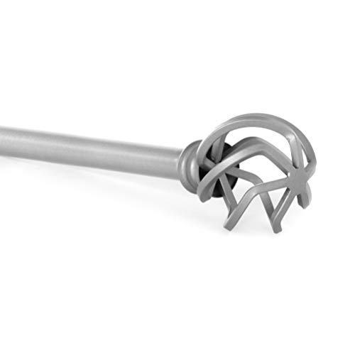 Sheffield Home, AMG, and Enchante Accessories, Twisted Cage Curtain Rod, 42 to 120-Inch, Silver