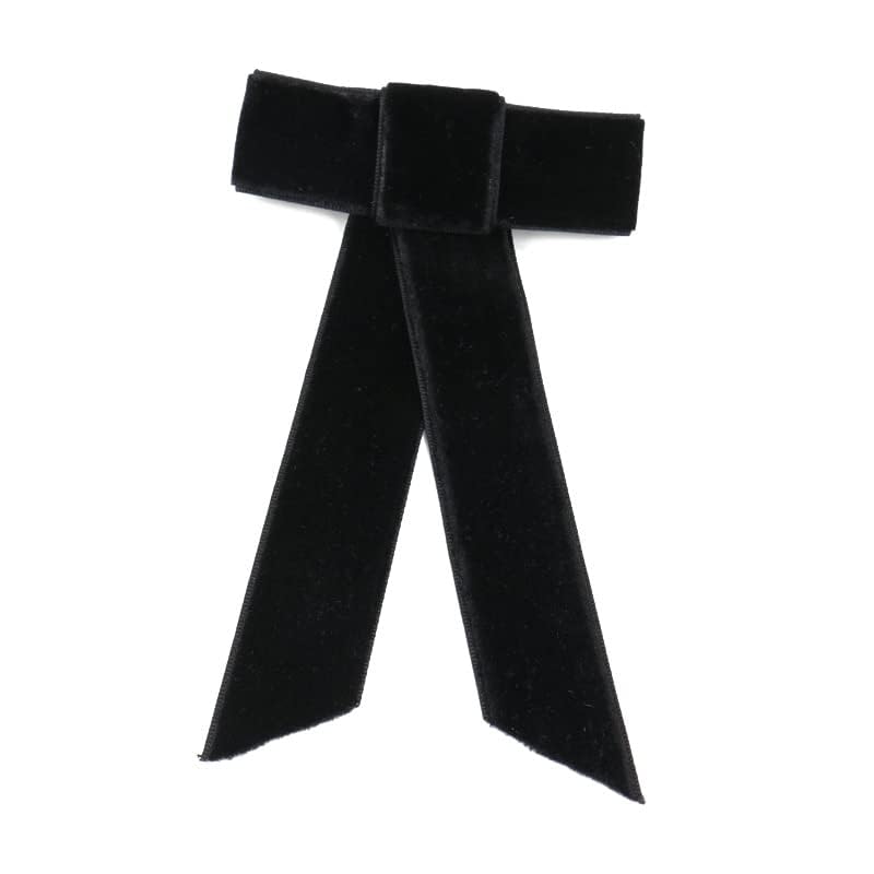 2 Pack Vintage Large Velvet Bow Hair Clip Women Hairpins Barrette Accessories For Women Girls Long Elastic Hair Tie Headwear Female Hair Accessories (Black)