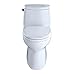 TOTO Carlyle II 1G One-Piece Elongated 1.0 GPF Universal Height Skirted Toilet with CEFIONTECT, Cotton White