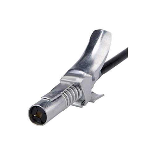 Wffo Locks on, Does not Leak Grease Coupler Locks onto Zerk Fittings. Grease Goes in, Not On The-Compatible with All Grease Guns.(Silver)