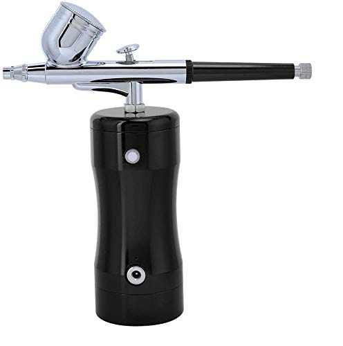 Duokon Portable Mini 7CC Airbrush Kit Spray Air Brush Set Spray Pump Pen Set Air Compressor Kit Art Painting Tattoo Cake Spray Model with Cleaning Tool(Black)