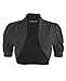 Ollie Arnes Women Basic Short Sleeve Versatile Bolero Shrug Cardign Junior Plus 41 BLACK XL