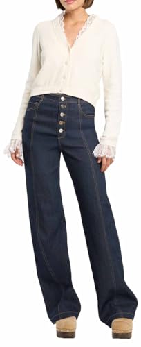 Cinq à Sept Women's Lace Nikko Cardigan, Ivory/Ivory, L