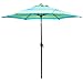 Abba Patio Outdoor Umbrella 9-Feet Table Umbrella with Push Button Tilt and Crank Lift, Turquoise Striped