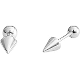 20G Minimalist Spike Ball Cartilage Stud Earrings for Women Girls 925 Sterling Silver Gold-Toned Small Cone Edgy Tragus Post Studs Barbell Screw Back Piercing Earring Chic Jewelry