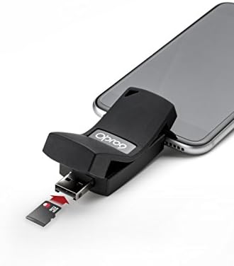 [Apple MFi Certified] Opro9 iSafeFile G2 iOS Card Reader USB Flash Drive for iPhone/iPad &amp; Mac/PC with ultra high-speed dual storage file encryption Black - with 32G MicroSD Card