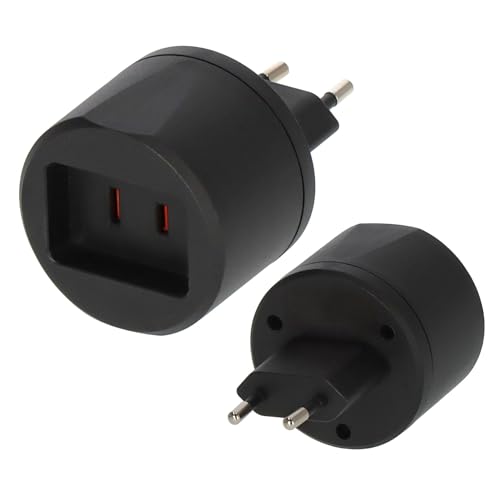 Brennenstuhl 1508500010 Adaptateur Secteur de Voyage Usa/Euro Avec Fusible, Noir