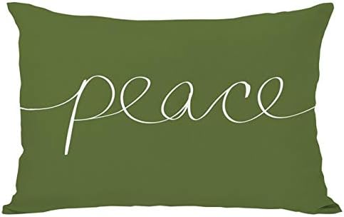 Amazon Com Peace Mix Match Holiday Throw Pillow Green White