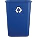 Amazon Basics Rectangular Shaped 10 Gallon Plastic Commercial Waste Basket, Recycling, Blue, 4-Pack