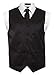 Vittorino Mens 4 Piece Formal Vest Set Combo with Tuxedo Vest Tie Bow Tie and Handkerchief