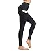 SHIGOO High Waist Yoga Pants, Pocket Yoga Pants Tummy Control Workout Running 4 Way Stretch Yoga Leggings Blackthumb 2