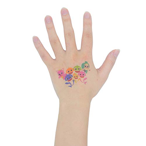 214 Pcs Large Baby Shark Temporary Tattoos for Kids (8 Sheets) Baby Shark Party Favors Children Birthday Ocean Sea Party Supplies Decorations | 54 Patterns - Thumbnail 6