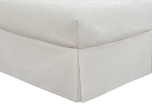 Lux Hotel Microfiber Tailored Style Bed Skirt with Classic 14 Inch Drop Length, Twin XL, White