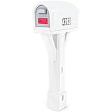 Simplay3 Classic Plastic Post Mount Mailbox - White