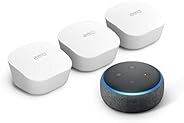 Amazon eero mesh WiFi system (3-pack) with Free Echo Dot (Charcoal)