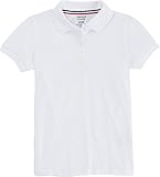 French Toast School Uniform Girls Short Sleeve Skinny Placket Fitted Polo Shirt