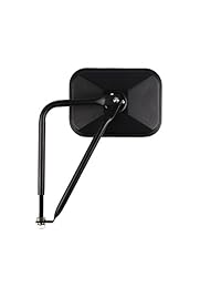 Esright Espejo rectangular de aventura con bisagra para puerta a prueba de golpes para todos Jeep Wrangler JK, JL (07 18), 1 par (negro expuesto)