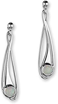 Ortak Aurora White Opal Silver Earrings SE159