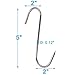 RJWKAZ Meat Hooks S Hooks Stainless Steel Poultry Hook BBQ Grill Cooking Smoker Hook Tool (5 Inch-6 Pack)