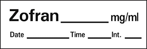Pharmacy Label Barkley Anesthesia Label Zofran White 1-1/2 X 1/2 Inch