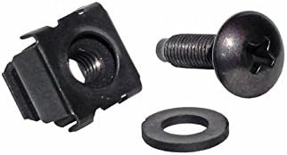 RackGold® Black M6 Cage Nut & Screws w/Washers 50-Pack - USA Made