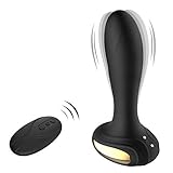 Anal Butt Plug Vibrator,Tracy's Dog Sex Toys Powerful with 10 Vibration Modes,Rechargeable & Smooth Silicone Vibrating Prostate Vibrators Massager,Wireless Remote Control Designed Anal Training Set
