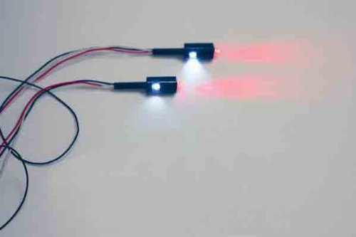 Custom Dynamics LED License Plate Tag Bolts with White LEDs and Red Turn/Brake or Turn/Running LEDs - Black TB03B