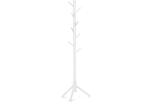 KSKSPE Wooden Coat Rack,Coat Rack Stand with 4 Height Options,8 Hooks,Sturdy Freestanding Coat Rack for Clothes,Bags,Hats,Tree Coat Rack for Home,Office,Entryway(New White)