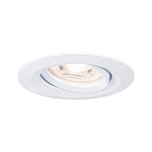 Paulmann LED Downlight Easy Dim Nova Mini Plus Coin Single Light Swivelling Round 66mm 15° Coin 4,2W 300lm 230V dimmable 2700K Matt White 92970