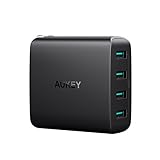 AUKEY USB Wall Charger with 4-Ports 40W/8A Output & Foldable Plug for iPhone X/8/Plus, Samsung Galaxy Note8, iPad Pro/Air 2/Mini 4 and More