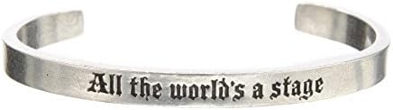 ALL THE WORLD'S A STAGE QUOTABLE CUFF BRACELET